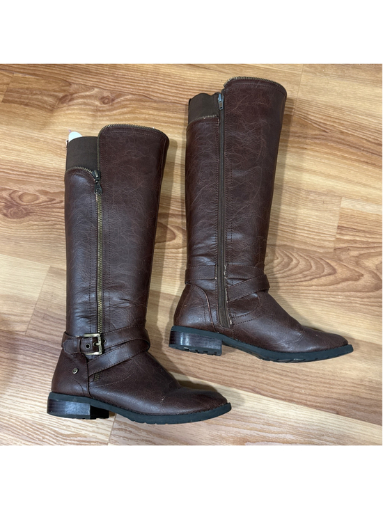 G by Guess Shoes - Women's Guess Brown Knee-High Riding Boots with Buckle Detail